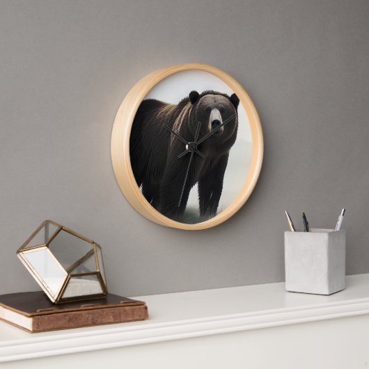 GRIZZLICH BEAR HOLZ WALL CLOCKS UHR (Büro)