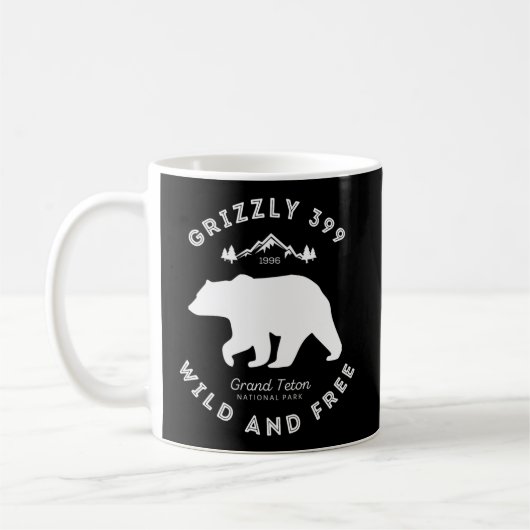 Grizzly 399 Wild Free Grand Teton Nationalpark Kaffeetasse (Links)