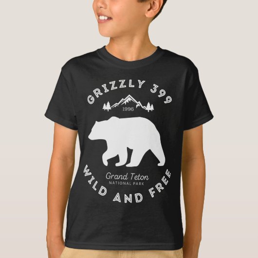 Grizzly 399 Wild & Free Grand Teton Nationalpark T-Shirt (Vorderseite)