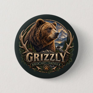 Grizzly – Amerikanische Wildnis Button