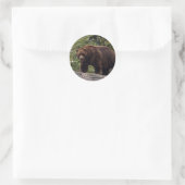 Grizzly-Bär-004 Runder Aufkleber (Tasche)