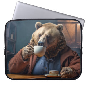 Grizzly Bär Animal Fun Drink Happy Relax Time Laptopschutzhülle