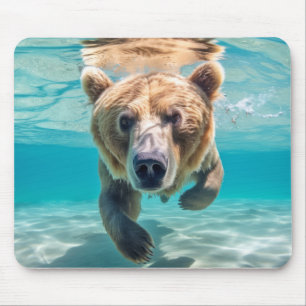 Grizzly Bär Animal Fun Natlaying Mousepad
