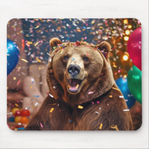 Grizzly Bär Animal Fun Party Celebration Happy Mousepad