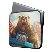 Grizzly Bär Animal Fun Roller Untersetzer Happy Ti Laptopschutzhülle (Vorderseite Links)