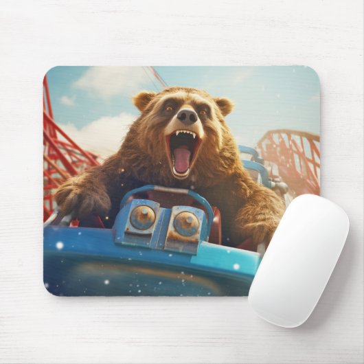 Grizzly Bär Animal Fun Roller Untersetzer Happy Ti Mousepad (Mit Mouse)