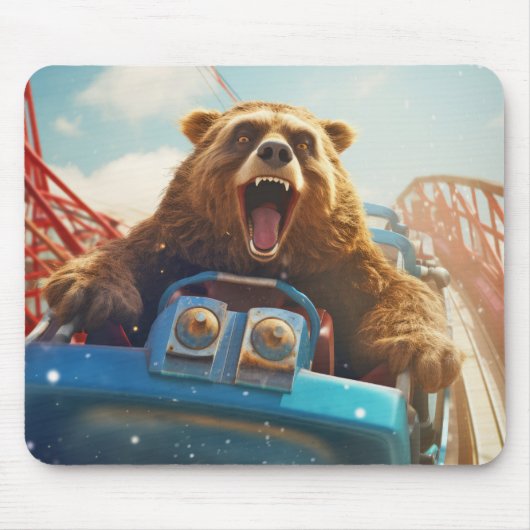 Grizzly Bär Animal Fun Roller Untersetzer Happy Ti Mousepad (Vorne)