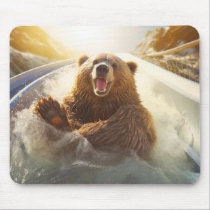 Grizzly Bär Animal Fun Water Rutsche glückliche Ze Mousepad