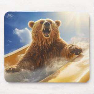 Grizzly Bär Animal Fun Water Rutsche glückliche Ze Mousepad