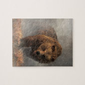 Grizzly Bär, der aus dem Nebel hervorgeht Puzzle (Horizontal)