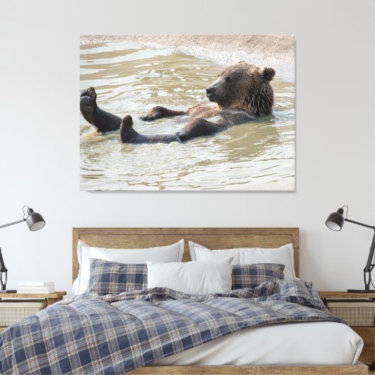 GRIZZLY BÄR Gespannter Leinwanddruck (Insitu (Schlafzimmer))