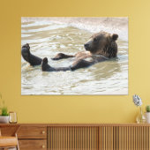 GRIZZLY BÄR Gespannter Leinwanddruck (Insitu (Wohnzimmer))