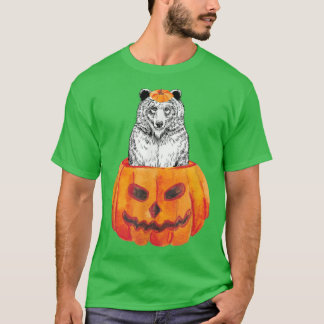 Grizzly Bär Happy Halloween Pumpkin Woodland Anim T-Shirt