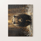 Grizzly Bär in der Waldmalerei Puzzle (Vertikal)