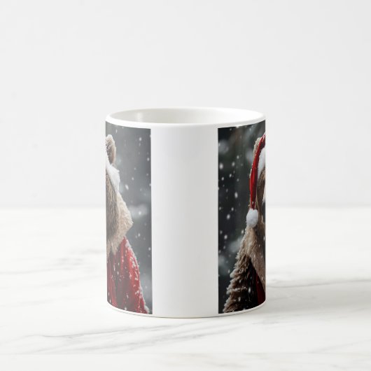 Grizzly Bär in einem Santa Claus-Outfit gekleidet Kaffeetasse (Mittel)