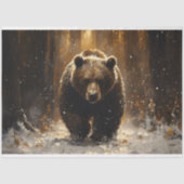 Grizzly Bär in Forest Painting Decoupage Seidenpapier (Vorderseite)