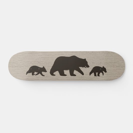 Grizzly-Bär mit CUB-Silhouetten Skateboard (Horizontal)