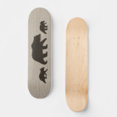Grizzly-Bär mit CUB-Silhouetten Skateboard (Vorderseite)
