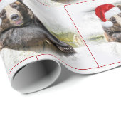 Grizzly Bär mit dem Weihnachtsmann-Hut Geschenkpapier (Rolleneckpunkt)