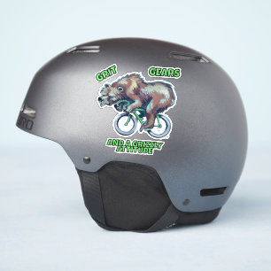 Grizzly Bär Reiten mit dem Fahrrad Aufkleber