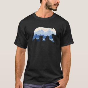 Grizzly Bär Surreal Gebirgslandschaft T-Shirt