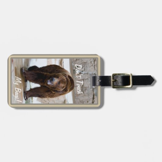 Grizzly-Bär tun nicht Touch mein Gepäckanhänger (Vorderseite horizontal)