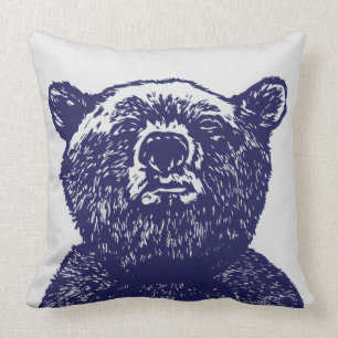GRIZZLY-BÄR Weihnachtsblaues Vintages Throw-Kisse Kissen