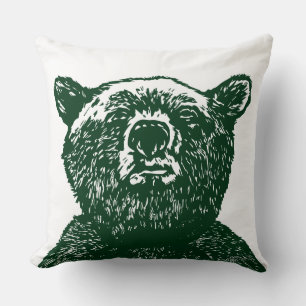 GRIZZLY BÄR Weihnachtsjäger Grün Vintage Kissen