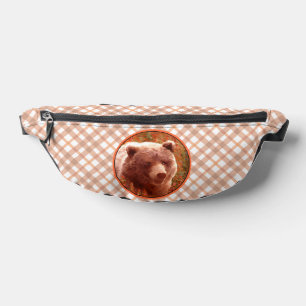 Grizzly Bären Cub in Fireweed Painting Wildlife Ar Bauchtasche