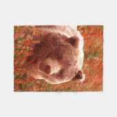 Grizzly Bären Cub in Fireweed Painting Wildlife Ar Fleecedecke (Vorderseite (Horizontal))