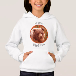 Grizzly Bären Cub in Fireweed Painting Wildlife Ar Hoodie