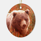 Grizzly Bären Cub in Fireweed Painting Wildlife Ar Keramik Ornament (Links)