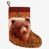 Grizzly Bären Cub in Fireweed Painting Wildlife Ar Kleiner Weihnachtsstrumpf (Vorderseite)