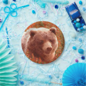 Grizzly Bären Cub in Fireweed Painting Wildlife Ar Pappteller (Party)