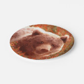 Grizzly Bären Cub in Fireweed Painting Wildlife Ar Pappteller (Schrägansicht)