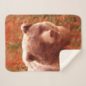 Grizzly Bären Cub in Fireweed Painting Wildlife Ar Sherpadecke (Vorderseite (Horizontal))