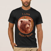 Grizzly Bären Cub in Fireweed Painting Wildlife Ar T-Shirt (Vorderseite)