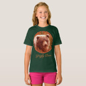 Grizzly Bären Cub in Fireweed Painting Wildlife Ar T-Shirt (Vorne ganz)