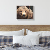 GRIZZLY BÄREN FOTOGRAFIE WRAPPED CANVAS LEINWANDDRUCK (Insitu (Schlafzimmer))