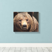 GRIZZLY BÄREN FOTOGRAFIE WRAPPED CANVAS LEINWANDDRUCK (Insitu (Holzboden))