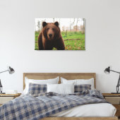 GRIZZLY BÄREN FOTOGRAFIE WRAPPED CANVAS LEINWANDDRUCK (Insitu (Schlafzimmer))