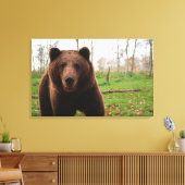 GRIZZLY BÄREN FOTOGRAFIE WRAPPED CANVAS LEINWANDDRUCK (Insitu (Wohnzimmer))