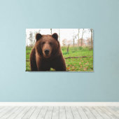 GRIZZLY BÄREN FOTOGRAFIE WRAPPED CANVAS LEINWANDDRUCK (Insitu (Holzboden))