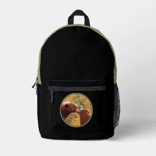 Grizzly Bären Mama und Cub Painting Art Bedruckter Rucksack