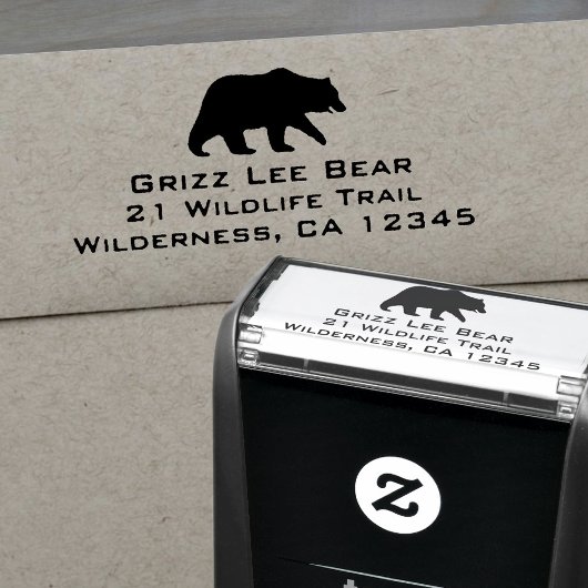 Grizzly Bären Silhouette Wildlife Rücksendeadresse Permastempel
