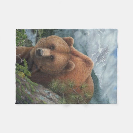 Grizzly-Bärn-Fleece-Decke Fleecedecke (Vorderseite (Horizontal))