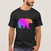 Grizzly-Bärn-Silhouette-bunte Pastelle T-Shirt (Vorderseite)