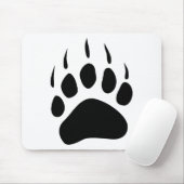 Grizzly-Bärn-Tatzen-Schwarz-Silhouette Mousepad (Mit Mouse)