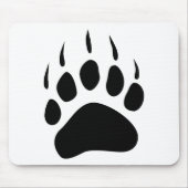 Grizzly-Bärn-Tatzen-Schwarz-Silhouette Mousepad (Vorne)