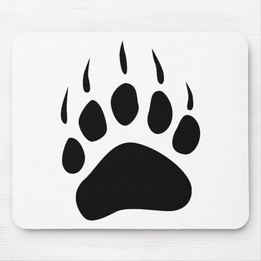 Grizzly-Bärn-Tatzen-Schwarz-Silhouette Mousepad (Vorne)